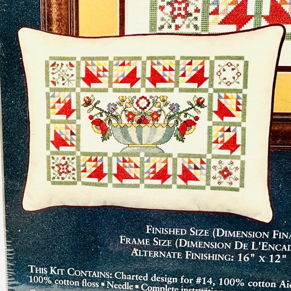 Needle Treasures New Hope Baskets Kit - Cross Stitch Quilt Blocks - New - Picture 4 of 7